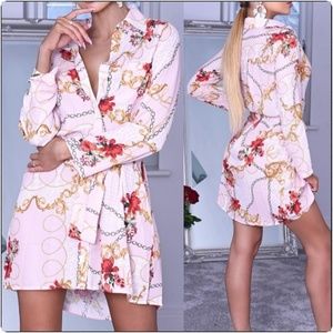 Chain and Flowers shirt dress